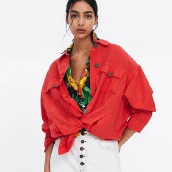 ZARA Linen Blend Jacket - Oversized - Picture 5 of 8